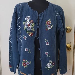 Blu Floral Sweater